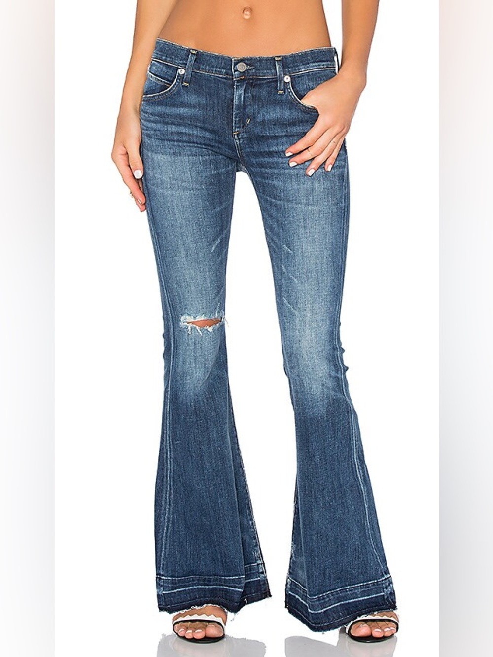 Agolde low rise 90s y2k distressed Blue Flared Jeans 2000s Madison 30 mother co